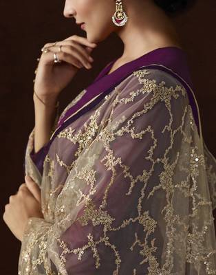 Wine resham embroidery georgette salwar 2