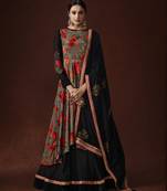 Grey resham embroidery crepe salwar