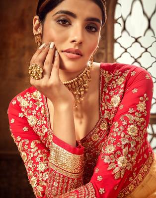 Chiku resham embroidery pure silk salwar 4