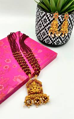 red beaded jewellery necklace sets 3
