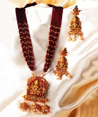 red beaded jewellery necklace sets 6