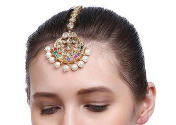 Gold Kundan Maang Tikka 2
