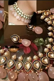 Pink Kundan Necklace Sets