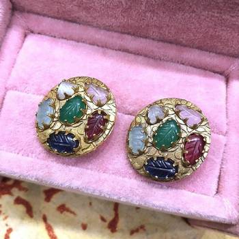 Gold Agate Danglers Drops 1