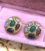 Gold Agate Danglers Drops