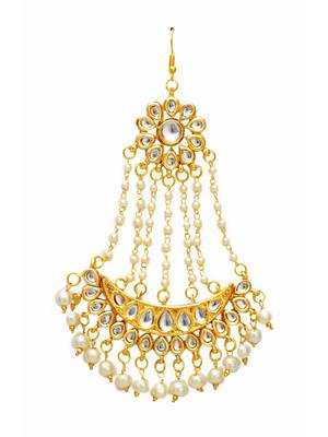 Gold Kundan Maang Tikka 1