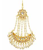 Gold Kundan Maang Tikka