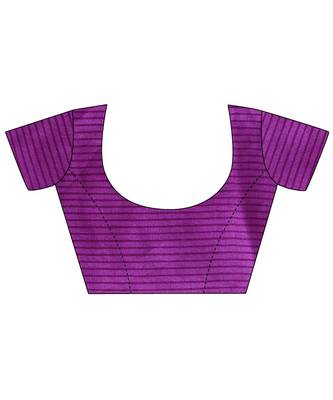 Purple printed bhagalpuri silk saree with blouse 5