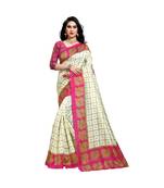 Pink printed bhagalpuri silk saree with blouse