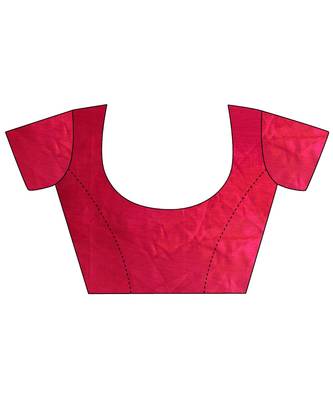 Pink printed bhagalpuri silk saree with blouse 5