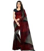 Black printed georgette saree with blouse