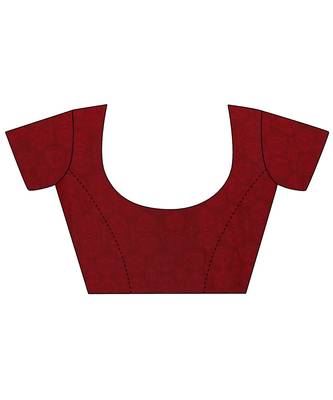 Maroon printed georgette saree with blouse 5