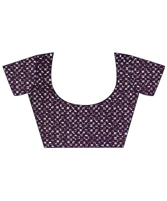 Purple printed georgette saree with blouse 5