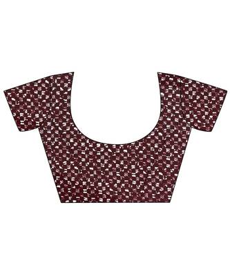 Maroon printed georgette saree with blouse 5