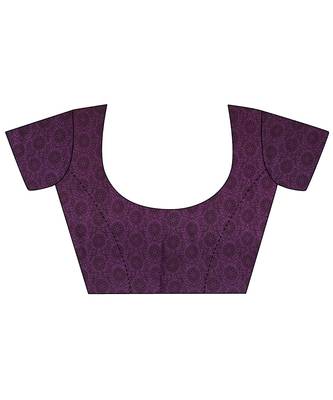 Purple printed georgette saree with blouse 5