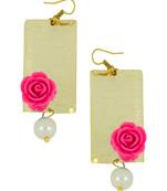 Pink pearl danglers-drops