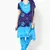 Beautiful Blue Cotton Bandhej Dress Material