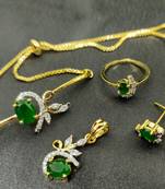 M Creation Green Color Combo Set For Women