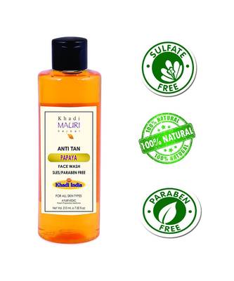 Khadi Mauri Herbal Anti Tan Papaya Face Wash - Skin Lightening & Tan Removing 1