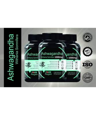 Power Regain- 100% Natural Ashwagandha Root Extract 1000 mg - 90 veg Capsules 2