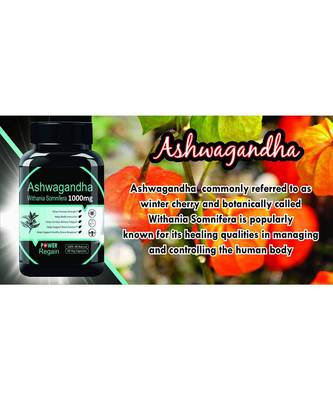 Power Regain- 100% Natural Ashwagandha Root Extract 1000 mg - 90 veg Capsules 5