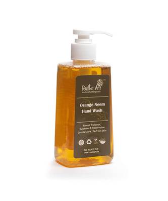 Rustic Art Orange Neem Organic Hand Wash | Natural, Vegan, All Purpose | Sulphate, Paraben Free | 245ml 3
