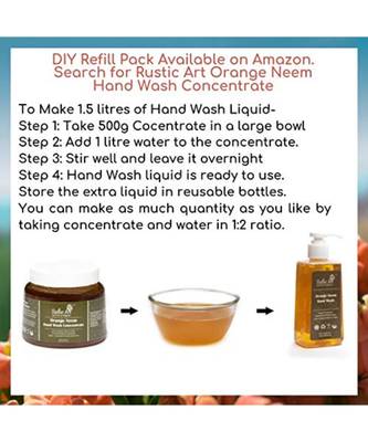 Rustic Art Orange Neem Organic Hand Wash | Natural, Vegan, All Purpose | Sulphate, Paraben Free | 245ml 4