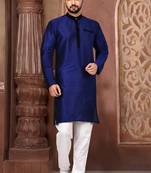 Royal Blue Art Dupion Silk Kurta