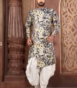 Multicolor Plain Art Silk Jaquard Dhoti And Kurta
