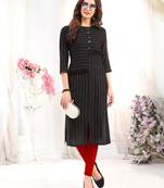 Black Rayon Designer straight cut kurti