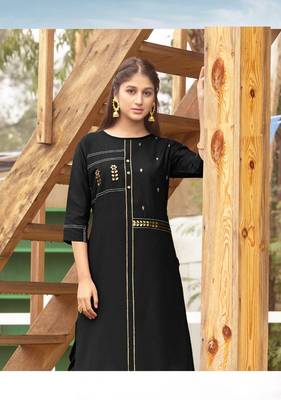 Grey Rich Look Rayon with handwork Festive Wear Kurti With Pant 1
