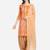Orange & Beige Color Embroidered Unstitched Dress Material