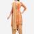 Orange & Beige Color Embroidered Unstitched Dress Material
