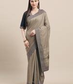 Grey Color Ruby Silk Emroidered Saree
