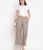 Grey plain viscose trousers