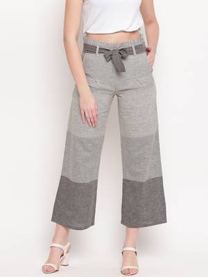 Brown plain cotton trousers 2