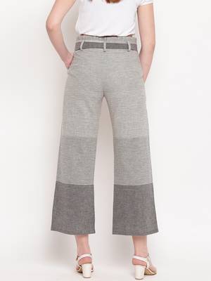 Brown plain cotton trousers 3