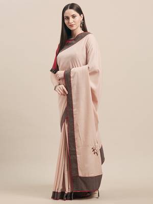 Pink Color Ruby Silk Emroidered Saree 1