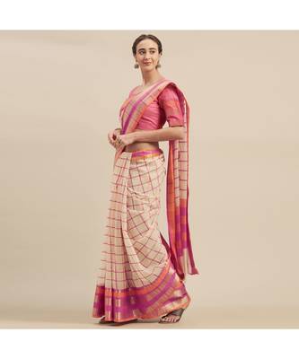 Yellow Color Cotton Silk Saree 1
