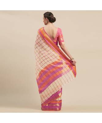 Yellow Color Cotton Silk Saree 2