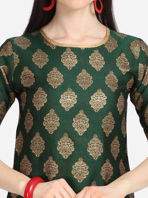 Green & Red Color Unstitched Dress Material 3
