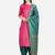 Pink & Sea Green Color Unstitched Dress Material
