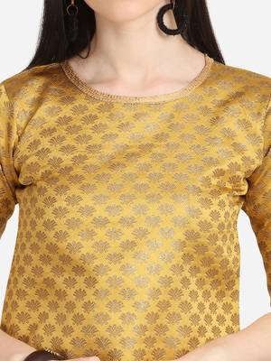 Yellow & Black Color Unstitched Dress Material 3