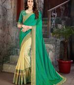 Green Embroidered Art Silk saree with blouse
