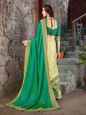 Green Embroidered Art Silk saree with blouse 3