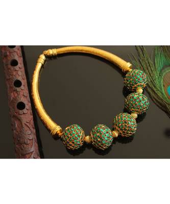 Beautiful Green Rudra Balls Designer Necklace Set 1