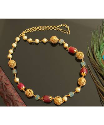 Beautiful Antique Maroon Olax Designer Necklace 1
