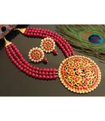 Beautiful Kemp Agate Round Pendant Necklace Set