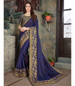 Purple Embroidered Art Silk saree with blouse