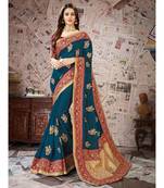 Green Embroidered Art Silk saree with blouse